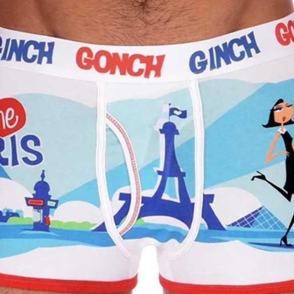 GINCH Gonch Briefs I Love Paris Statement Graphic Underwear Trunk Tightie NIP - Picture 3 of 9